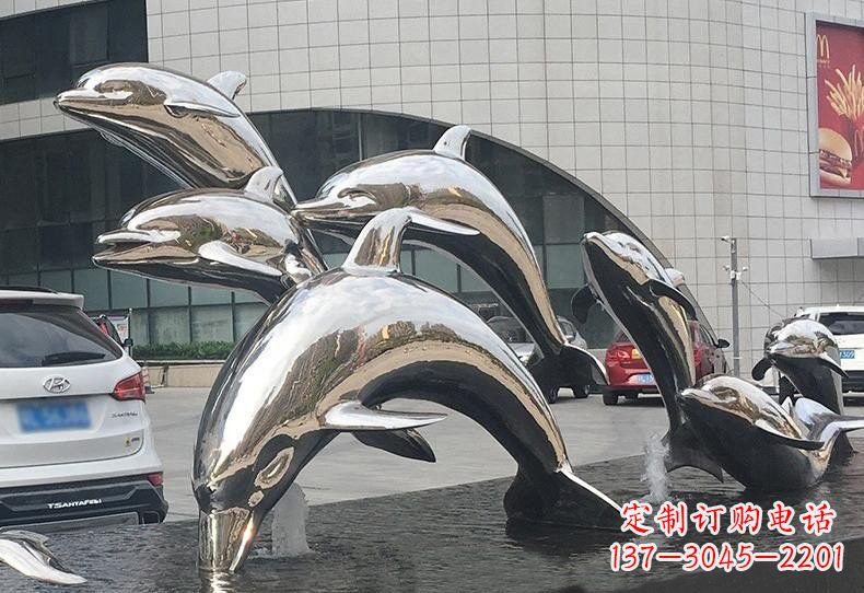 周口不锈钢海豚雕塑——精美绝伦