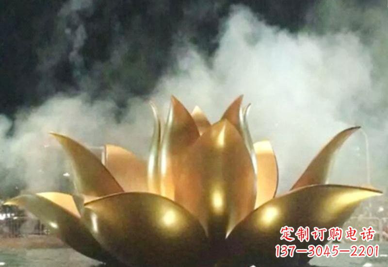 周口不锈钢莲花喷泉雕塑——让美景更加精彩