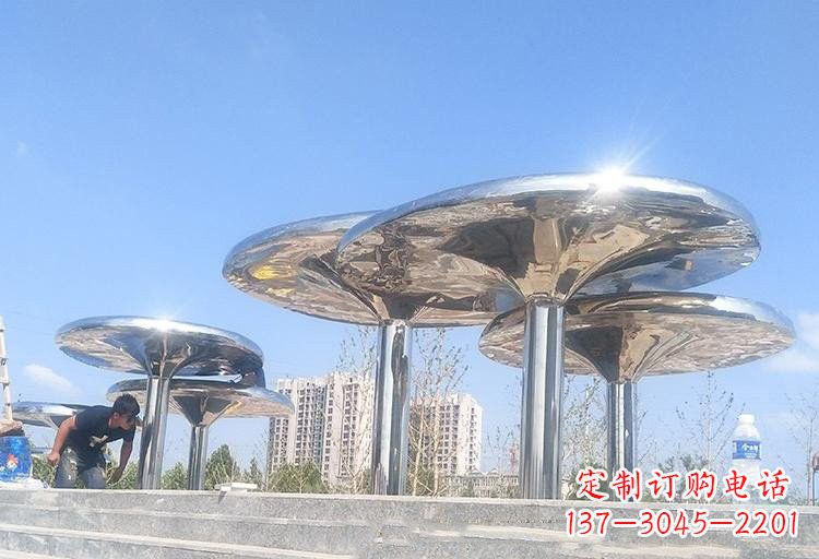 周口不锈钢广场凉亭雕塑——精美雕塑点缀美丽环境