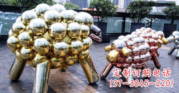 周口不锈钢动物雕塑肖恩的小羊