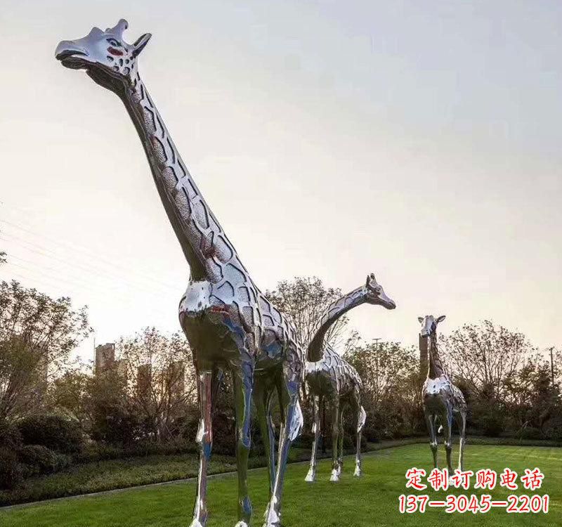 周口不锈钢长颈鹿雕塑美丽的艺术精神