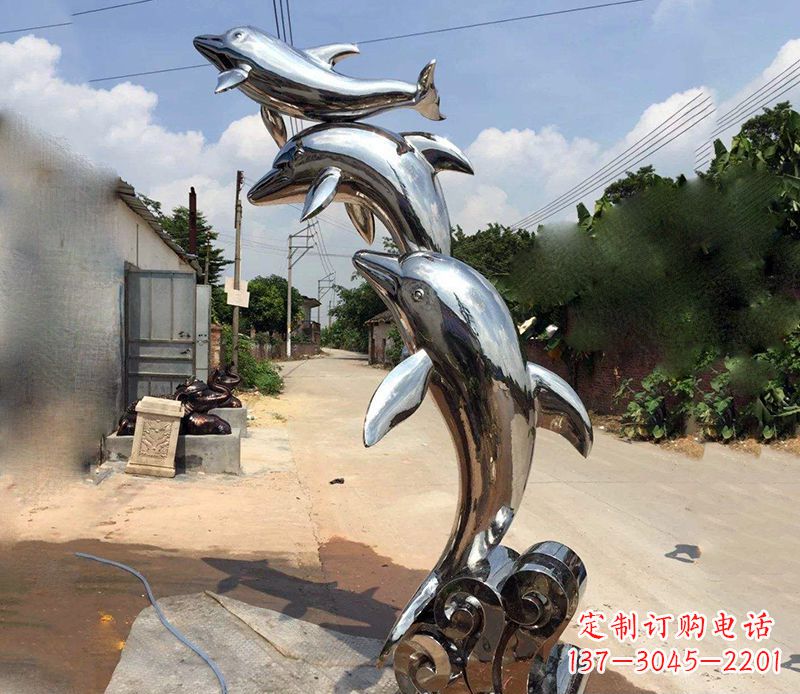 周口不锈钢海豚雕塑艺术的浪漫