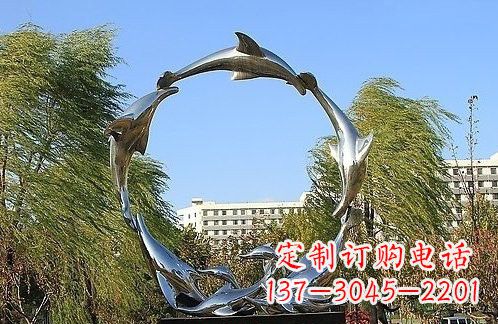 周口不锈钢海豚雕塑美的化身