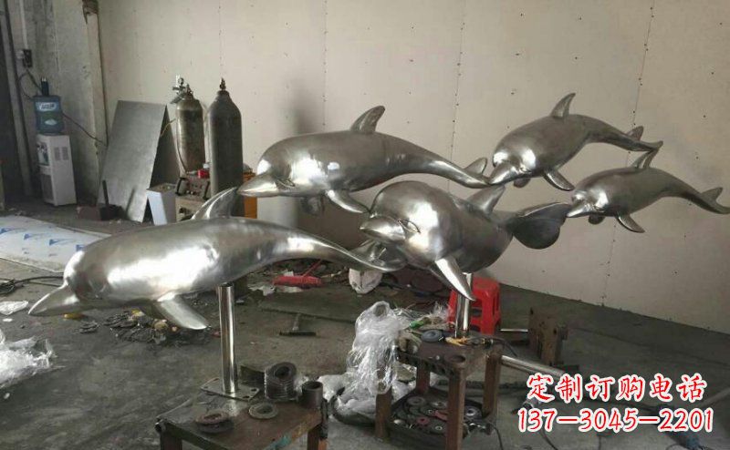 周口不锈钢海豚雕塑
