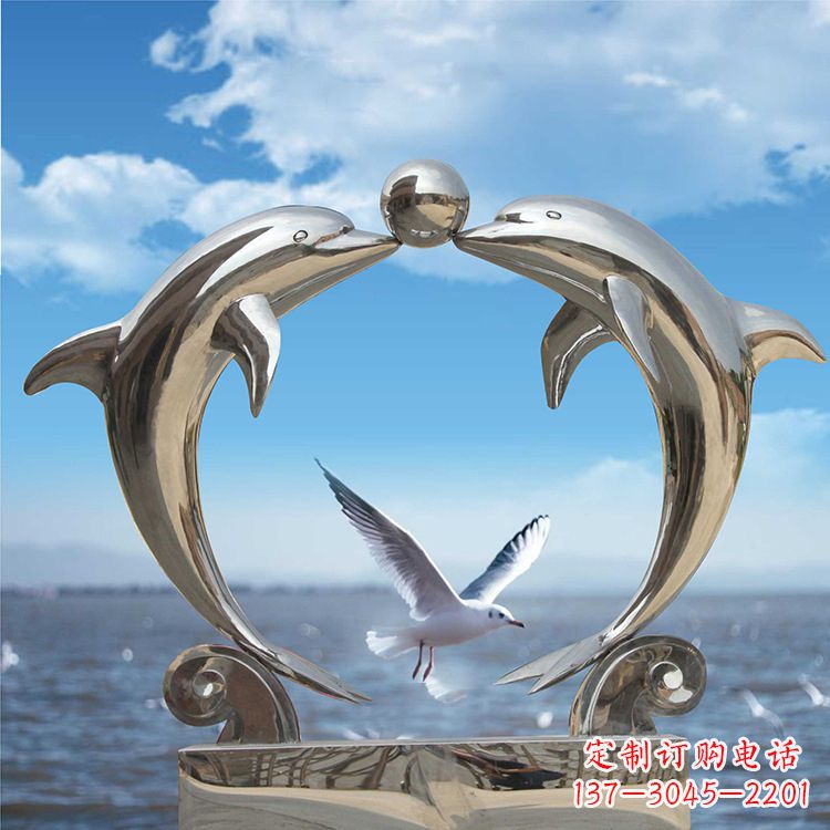 周口不锈钢海豚雕塑精美的海洋之美