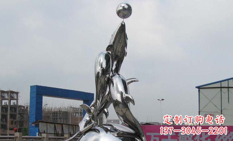 周口不锈钢海豚雕塑海洋之美的象征