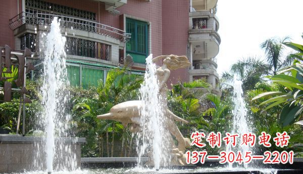 周口不锈钢海豚喷泉雕塑精美的海洋艺术