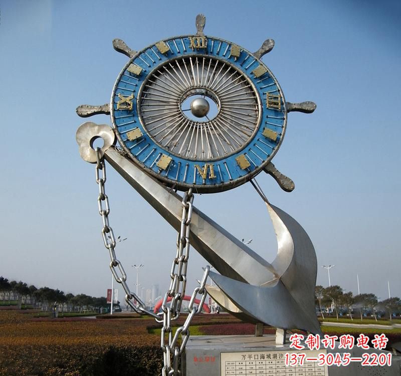 周口不锈钢海洋船舵雕塑海洋之美的象征