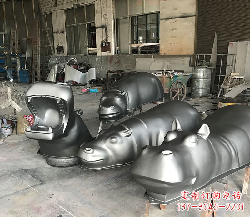 周口不锈钢河马雕塑——艺术与自然的完美结合