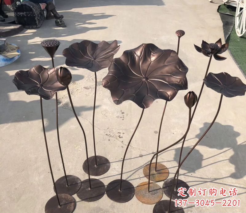 周口不锈钢荷花雕塑传承传统文化