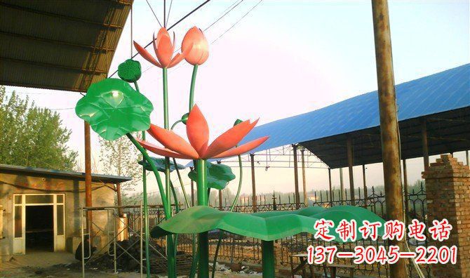 周口不锈钢荷叶雕塑精美而优雅
