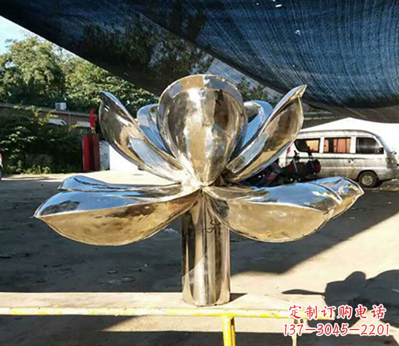 周口不锈钢荷花雕塑——彰显小区景观之美