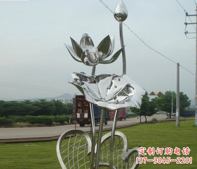 周口精美不锈钢荷叶雕塑