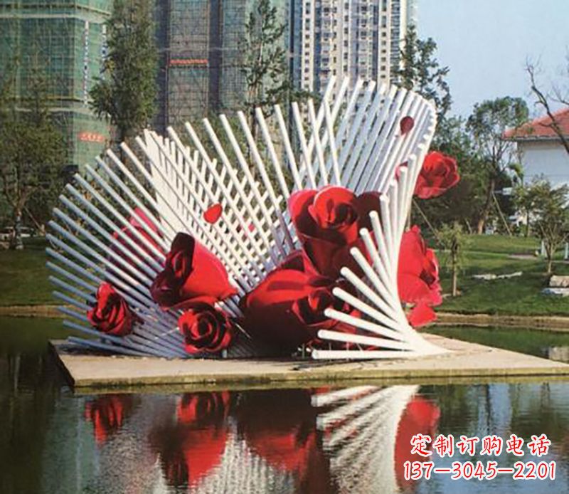 周口不锈钢玫瑰雕塑——美丽的艺术之作