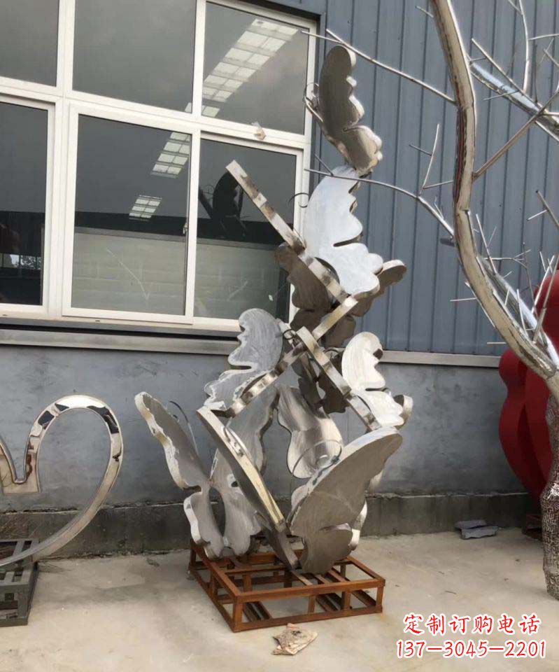 周口蝴蝶之舞不锈钢雕塑精美绝伦