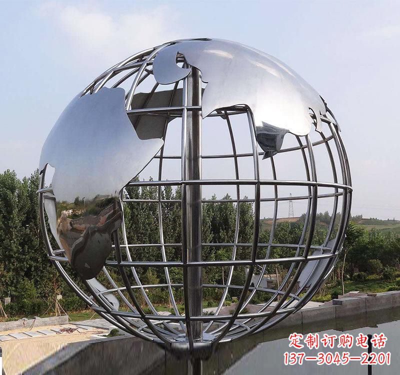 周口不锈钢户外地球仪雕塑一件既美观又能提醒人们环保的艺术品