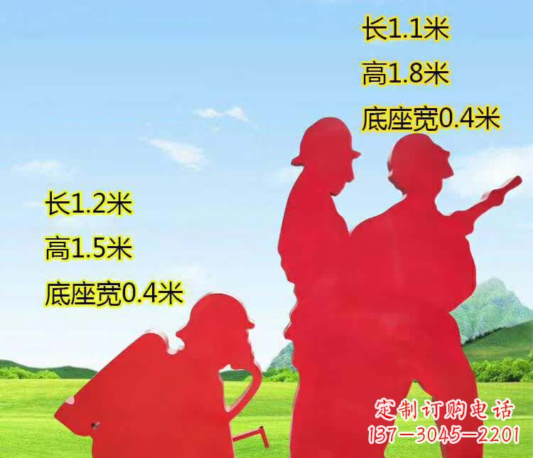 周口表彰消防英雄——不锈钢消防员人物雕塑