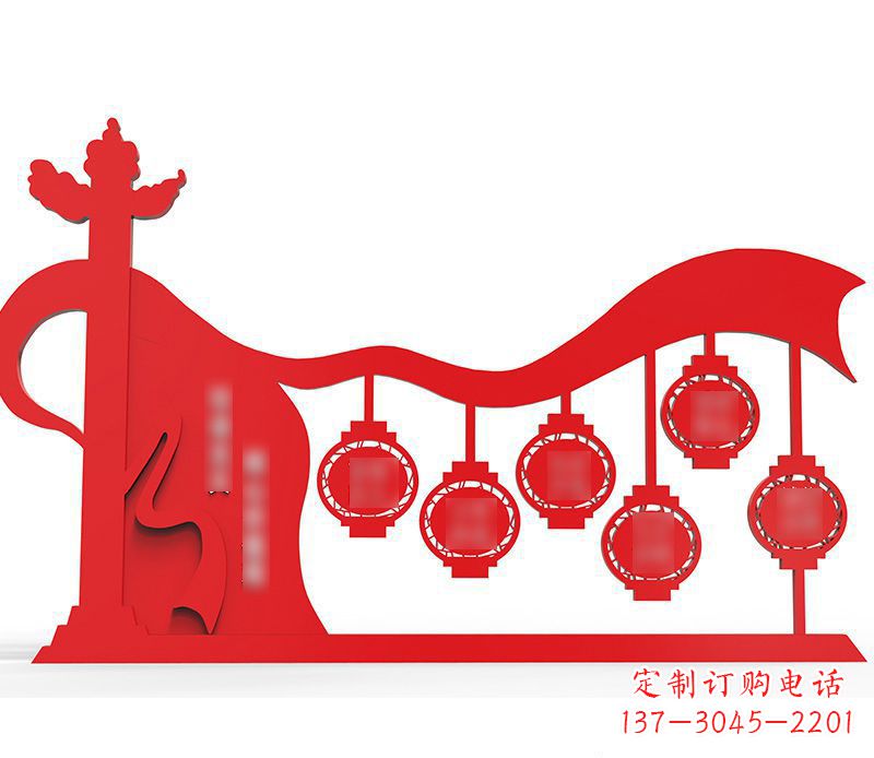 周口灯笼雕塑传承社会主义核心价值观