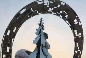 周口不锈钢松树祥云雕塑