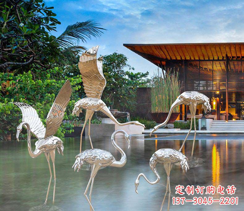 周口精美不锈钢火烈鸟雕塑