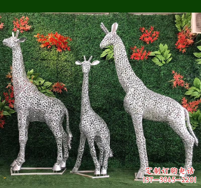 周口不锈钢长颈鹿雕塑艺术与美的完美结合