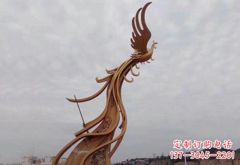 周口不锈钢凤凰雕塑精致美观