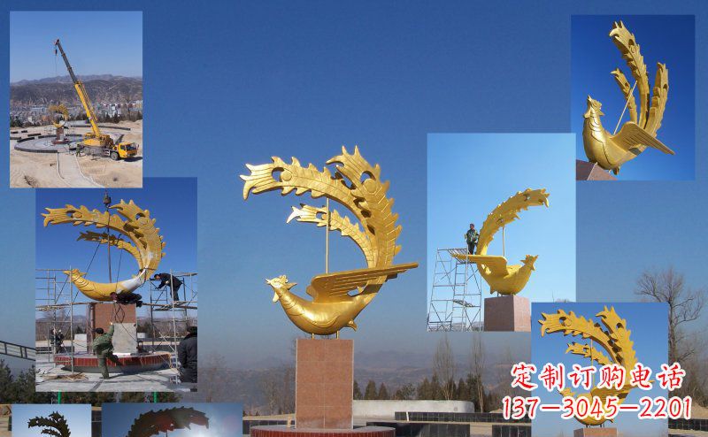周口凤凰金色雕塑——展现凤凰之美