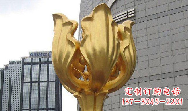 周口不锈钢紫荆花雕塑传承中国文化