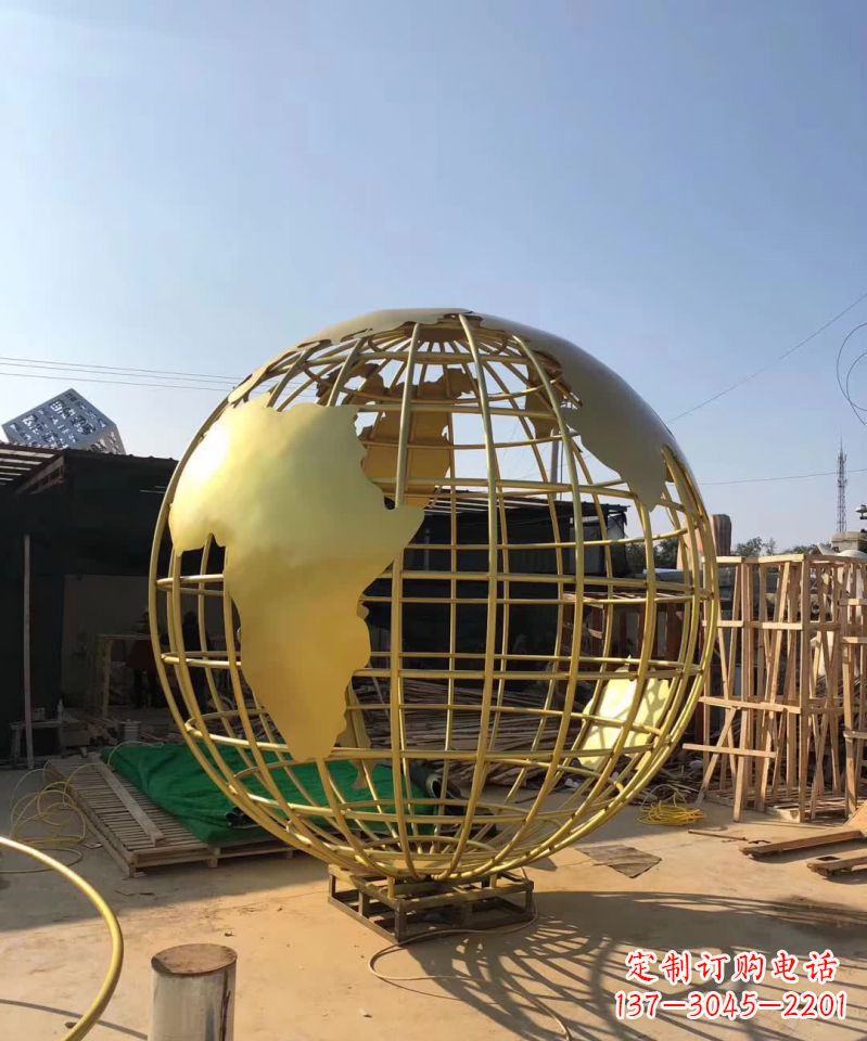 周口不锈钢金属地球仪雕塑一种视觉美学的精美艺术