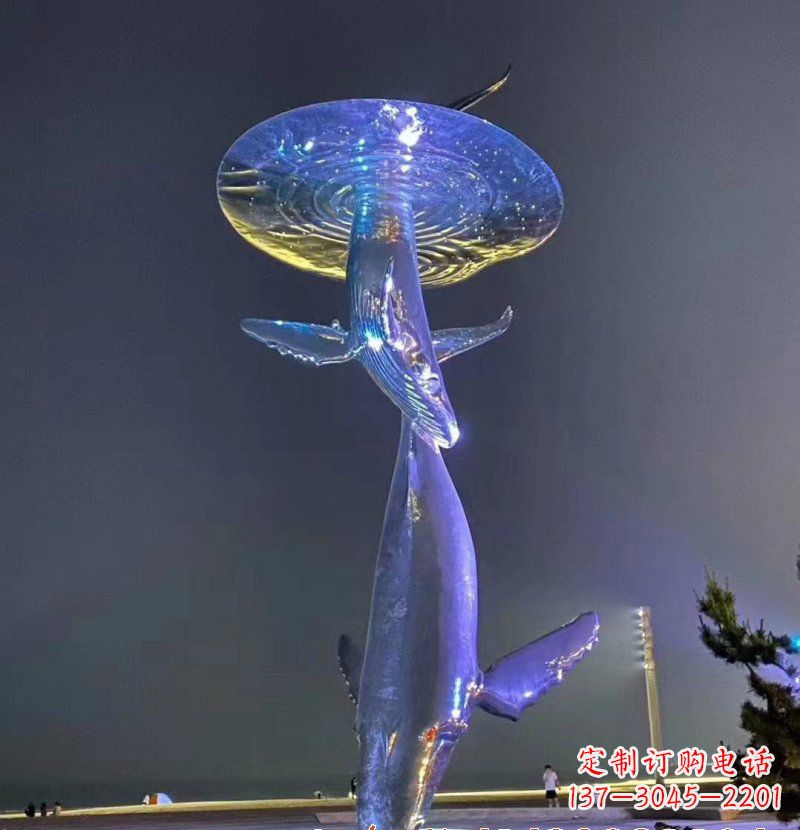 周口不锈钢鲸鱼雕塑——传承着海洋的精灵魅力