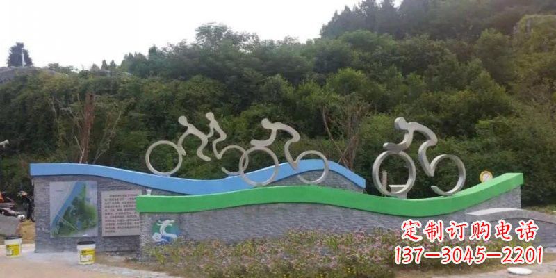 周口不锈钢自行车雕塑——给景区增添一抹绚烂