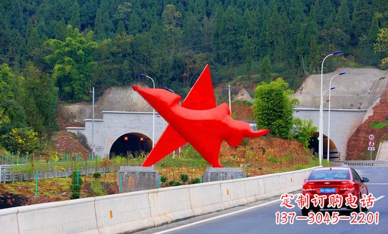 周口不锈钢五角星雕塑标志着和平与希望