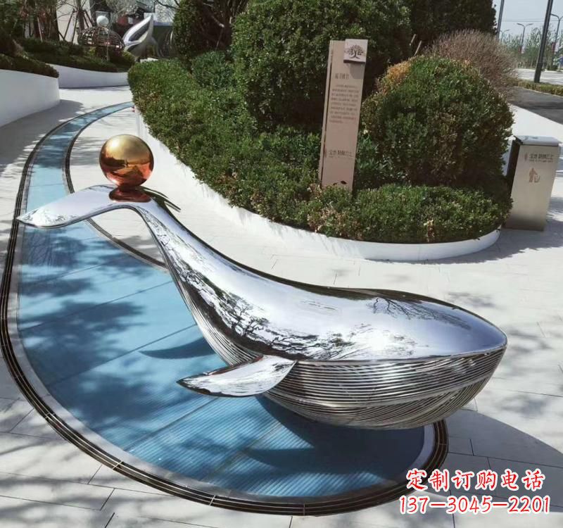 周口精美不锈钢海豚雕塑