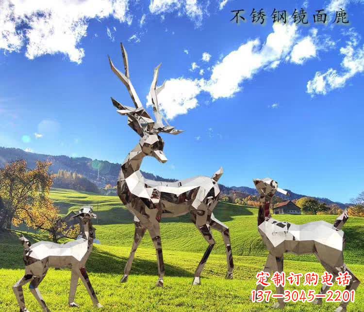 周口不锈钢鹿精美的动物雕塑