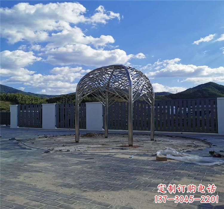 周口不锈钢凉亭雕塑美丽的艺术之作