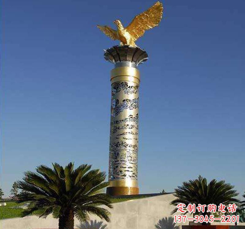周口不锈钢龙柱雕塑把神秘的传统融入现代
