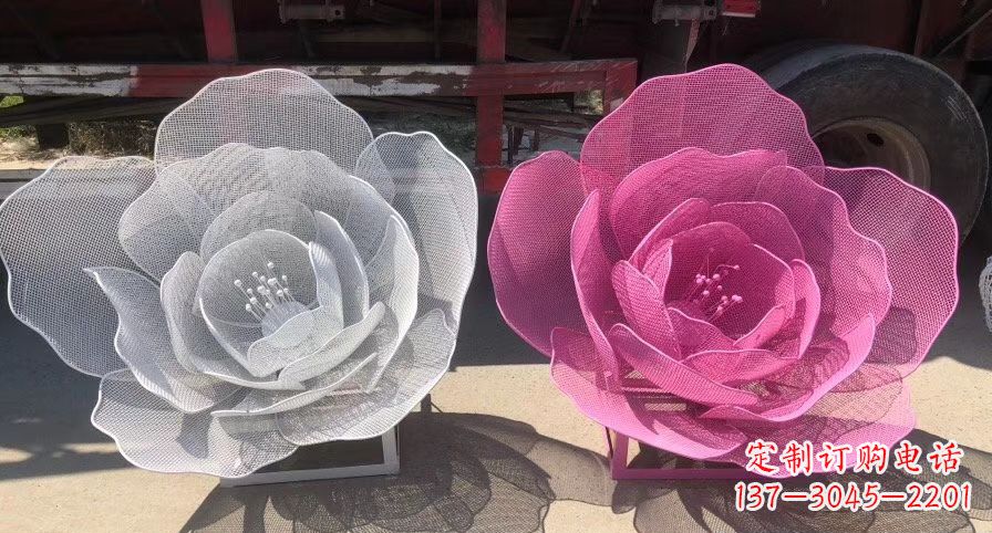 周口不锈钢荷花雕塑,给公园带来优雅美景