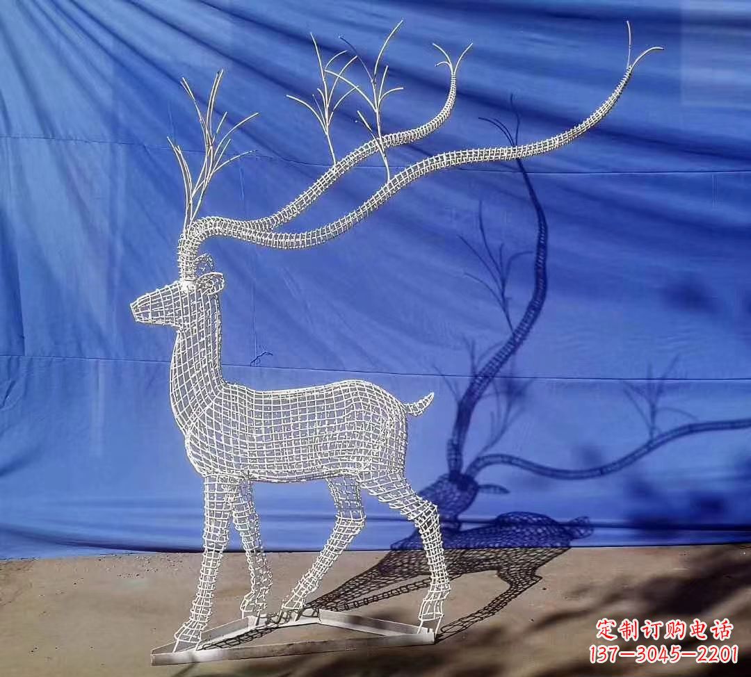 周口不锈钢麋鹿雕塑精美的景观装饰品