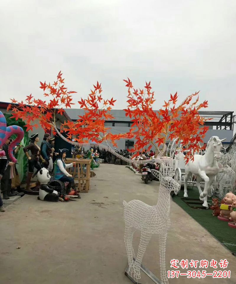 周口不锈钢麋鹿雕塑精美的艺术品