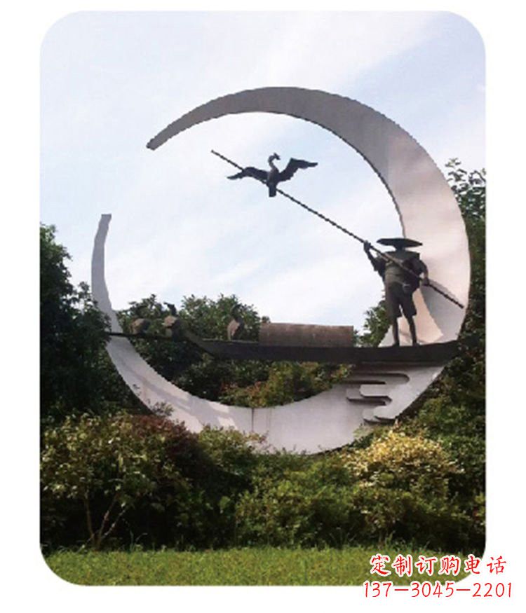 周口不锈钢鸬鹚雕塑