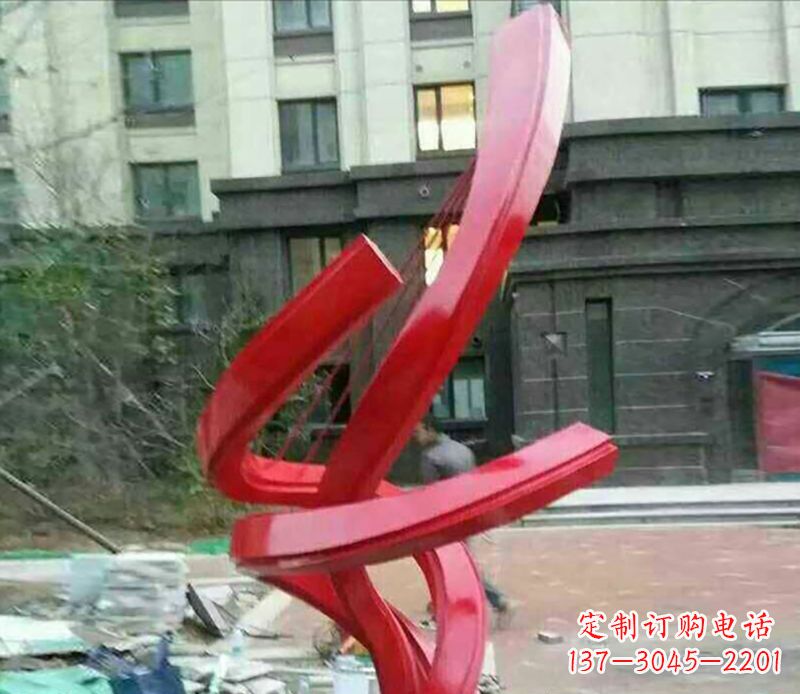 周口不锈钢螺旋飘带雕塑