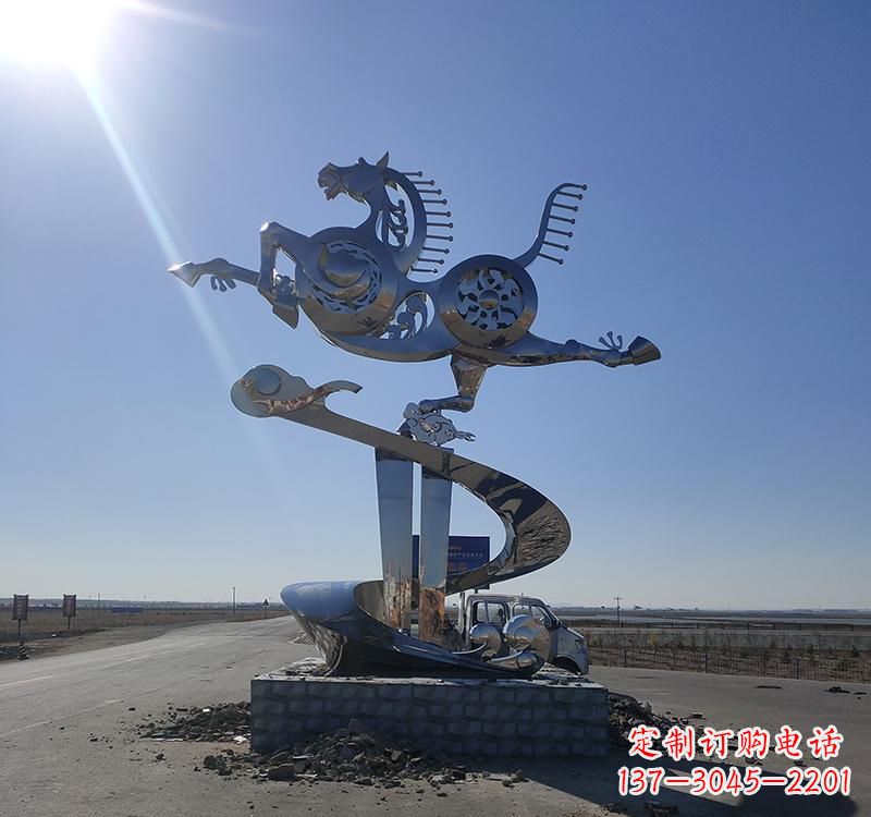 周口不锈钢马踏飞燕城市雕塑