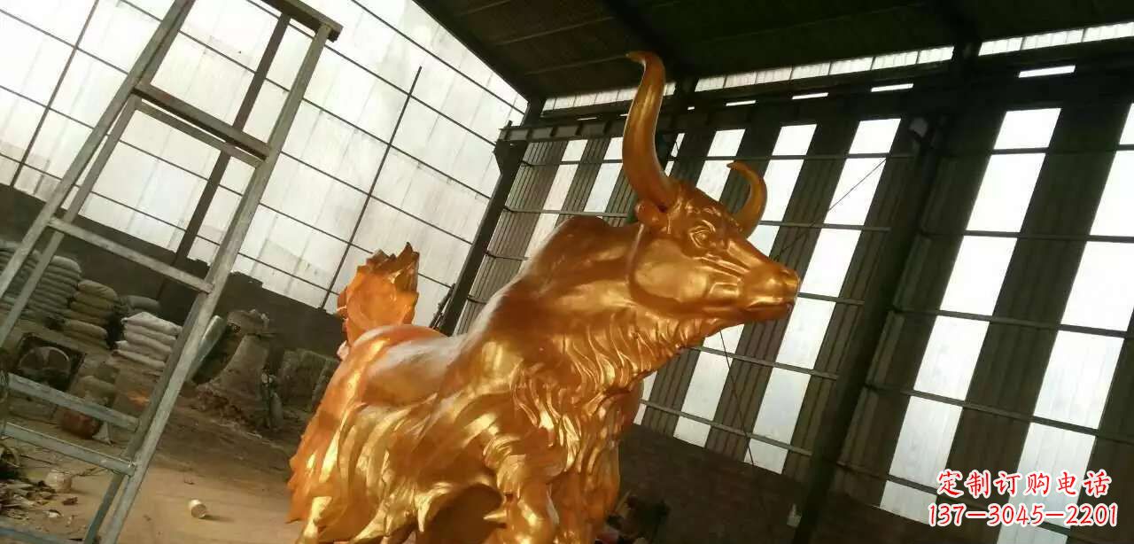 周口精美不锈钢牦牛钛金雕塑