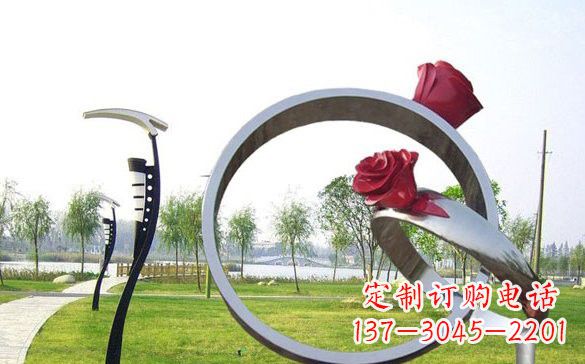 周口不锈钢玫瑰花戒指精致雕塑之美