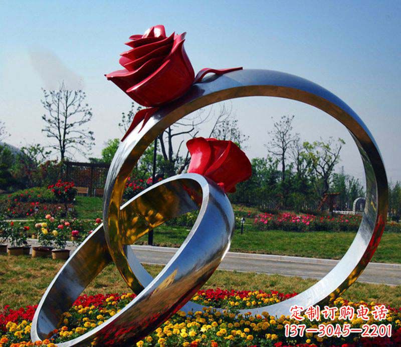 周口不锈钢玫瑰戒指精美的艺术品
