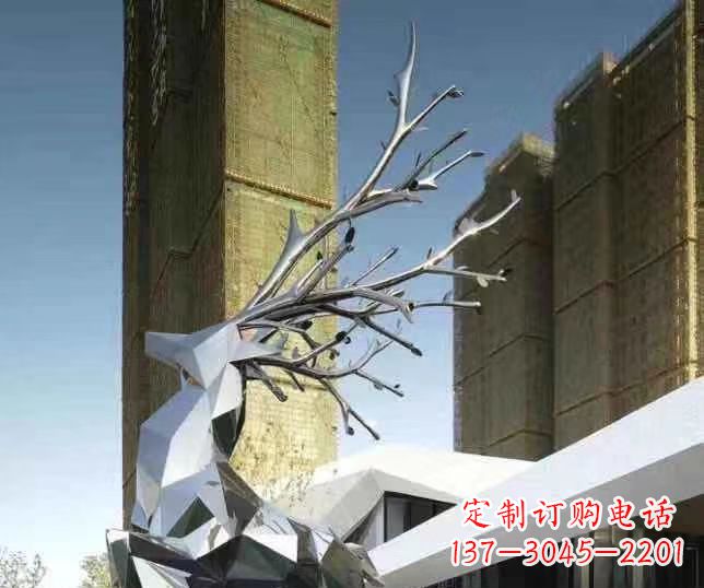 周口梅花鹿雕塑美丽的景观和动物雕塑