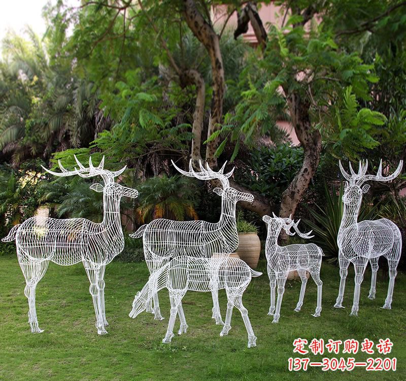 周口不锈钢梅花鹿雕塑美丽的象征