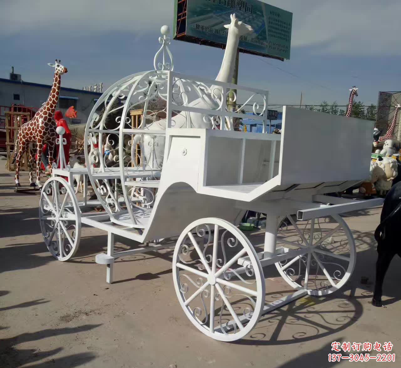 周口不锈钢欧式马车雕塑精美的艺术品