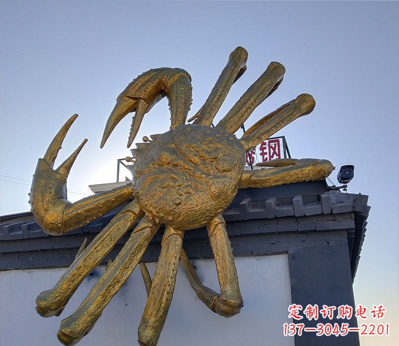 周口不锈钢螃蟹雕塑精美而又经久不衰