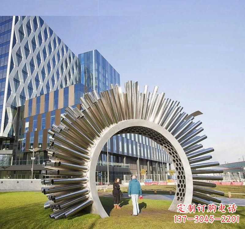周口不锈钢拱门雕塑高雅典雅的艺术